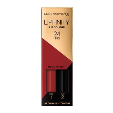 Max Factor Lipfinity Confident, Long-Lasting, Two Step Lipstick, Vibrant Colour, Hydrating, Lasts 24 Hrs, Matte Lip Colour With Glossy Top Coat, 4.2g view 1