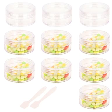 10 Pcs sample pots,10ml with lids cosmetic pot, mini cream empty containers,clear small with makeup lip balm jars,for travel face cream, samples, cosmetics empty pot view 1