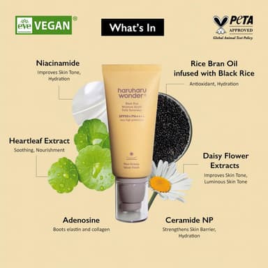 haruharu wonder Black Rice Moisture Airyfit Daily Sunscreen, SPF50+/PA++++, Broad Spectrum UVA/UVB, Hyaluronic Acid, Niacinamide, Daily Sunscreen, Korean Skincare, Vegan, 50ml view 3