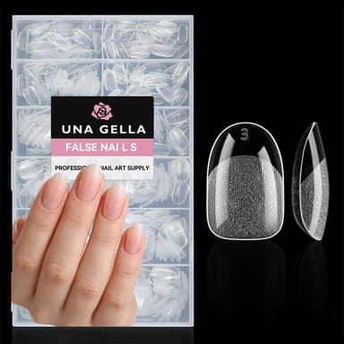 UNA GELLA Nail Tips 504Pcs False Nails Half Matte Full Cover Clear Acrylic Gel Fake Nails for Extensions Nail Art DIY Salon 12 Sizes Oval Round view 1