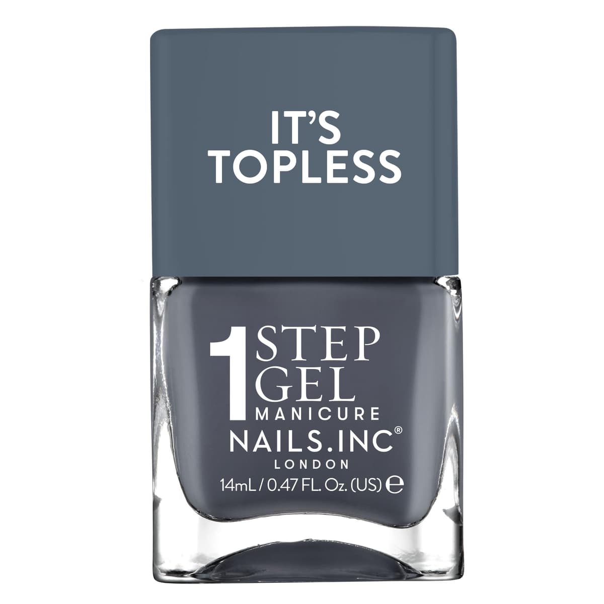 Nails Inc It's Topless Gel-Like Nail Polish, 4-in-1 Base Coat, Treatment, Colour & Top Coat, Long Lasting, Strong, Chip Free Nails, Glossy Salon Quality Manicure, Air Dry Nail Polish, Emily, 14 ML