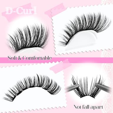 FADLASH 4 Sizes 0.07D 100D 8-16mm, 30D40D 8-14mm, 0.07C 10D30D 8-16mm with Bond and Seal, Remover and Tweezers Wispy Russian 3D Fluffy Cluster Lashes DIY Eyelash Extensions view 4
