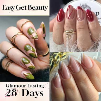 UNA GELLA Nail Tips 504Pcs False Nails Half Matte Full Cover Clear Acrylic Gel Fake Nails for Extensions Nail Art DIY Salon 12 Sizes Short Almond-Half view 2