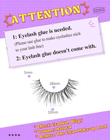 Onlyall Fluffy Natural Lashes Wispy Natural Look False Eye Lash Flared Eyelash False Soft Fluffy Fake Lashes 7 Pairs DK53 view 2