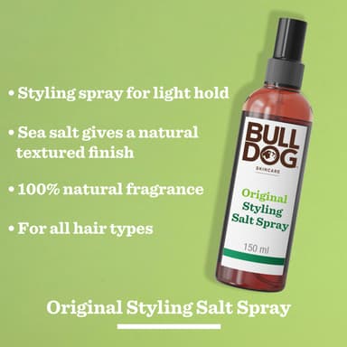 Bulldog Skincare Original Sea Salt Hair Spray for Men, Styling Men's Hair Spray, Light Hold, 150ml Spray Bottle view 2
