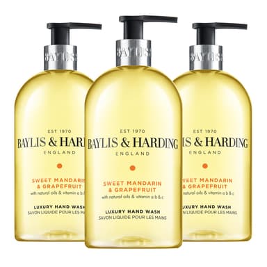 Baylis & Harding Sweet Mandarin and Grapefruit Hand Wash, 500 ml (Pack of 3) - Vegan Friendly view 1