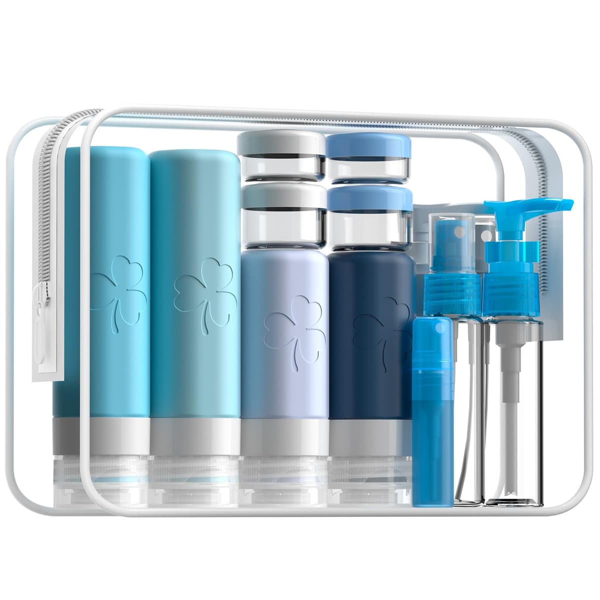 INSFIT 23 Pack Travel Bottles for Toiletries, TSA Approved Silicone Travel Size Toiletries with Toiletry Bag, BPA Free Leak Proof Refillable Travel Essentials for Shampoo Conditioner Lotion