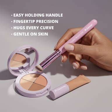 LAMORA Concealer Makeup Brush Under Eye - Angled Flat Top Kabuki Nose Contour Brush - Ideal for Concealing Blending Setting Buffing with Powder Liquid Cream Cosmetic - Small Makeup Foundation Brush view 4