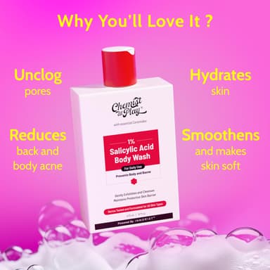 Chemist at Play 1% Salicylic Acid Body Wash 473ml | Paraben & SLS Free | Gentle Exfoliating Shower Gel | Prevents Body Acne, Bumpy Skin & Deep Cleanses Skin | For Men & Women view 3