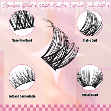 Individual Cluster Lashes Extensions 132PCS 40D 0.07 D Curl 8-16mm Mixed Trays Individual Eyelashes DIY Multiple Shapes Eyelash Extensions Customize Your Look at Home for Beginners… view 4