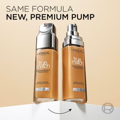 L'Oreal Paris True Match Liquid Foundation, Skincare Infused with Hyaluronic Acid, SPF 16, Available in 46 Shades, Suitable for All Skin Types, 8.5W Toffee, 30 ml view 3