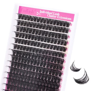 FADLASH 100pcs 0.07mm D Curl 12-18mm 100D Wispy Reusable Soft Fluffy Cluster Lashes DIY Eyelash Extensions view 1