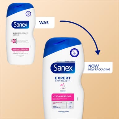 Sanex Body Wash - Expert Skin Health - Hypoallergenic Shower Gel - Dermatologist Tested Gentle For Very Sensitive Skin - Multipack - 6 Pack - 450ml Bottles view 3