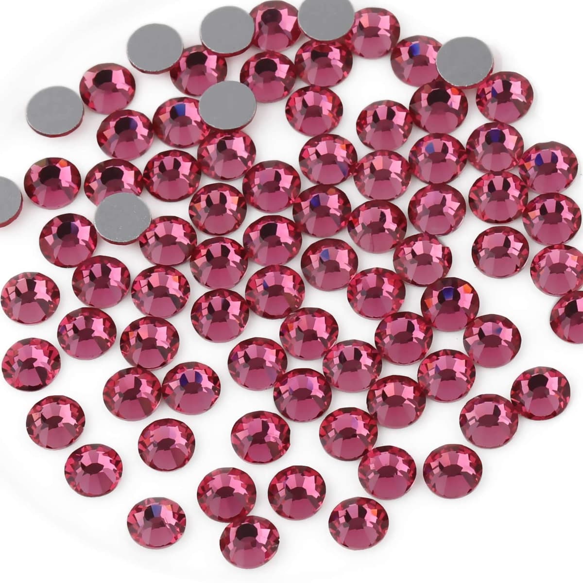 Beadsland 1440 PCS Flat Back Crystal Rhinestones Round Gems for Nail Art and Craft Glue Fix,Rose(SS3(1.2-1.4mm))
