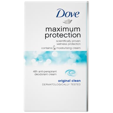 Dove Maximum Protection Original Clean Anti-perspirant Cream Stick with ¼ moisturising cream our most effective deodorant 3x 45 ml view 2