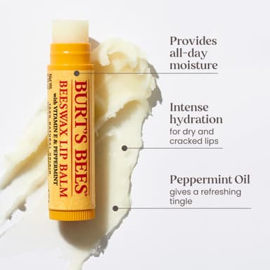 Burt's Bees 100% Natural Moisturising Lip Balm Pack of 2 Beeswax, 2 Tubes in Blister Box, 8.5 g view 2
