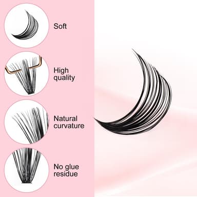 FADLASH 300pcs 0.07mm D Curl 10-18mm 20D+40D+50D Mixed Clusters Natural Look Fluffy Wispy Volume Lashes DIY Eyelash Extensions view 3