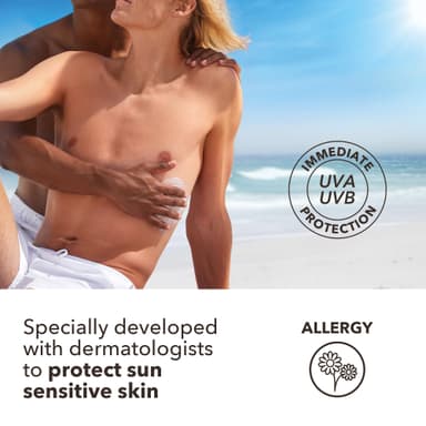 Piz Buin Allergy Sensitive Skin Sun Cream SPF 50+ Moisturiser (200ml), Nourishing and Ultra-Hydrating Sunscreen, Caring Lotion with Calmanelle, Sweat & Water Resistant view 3