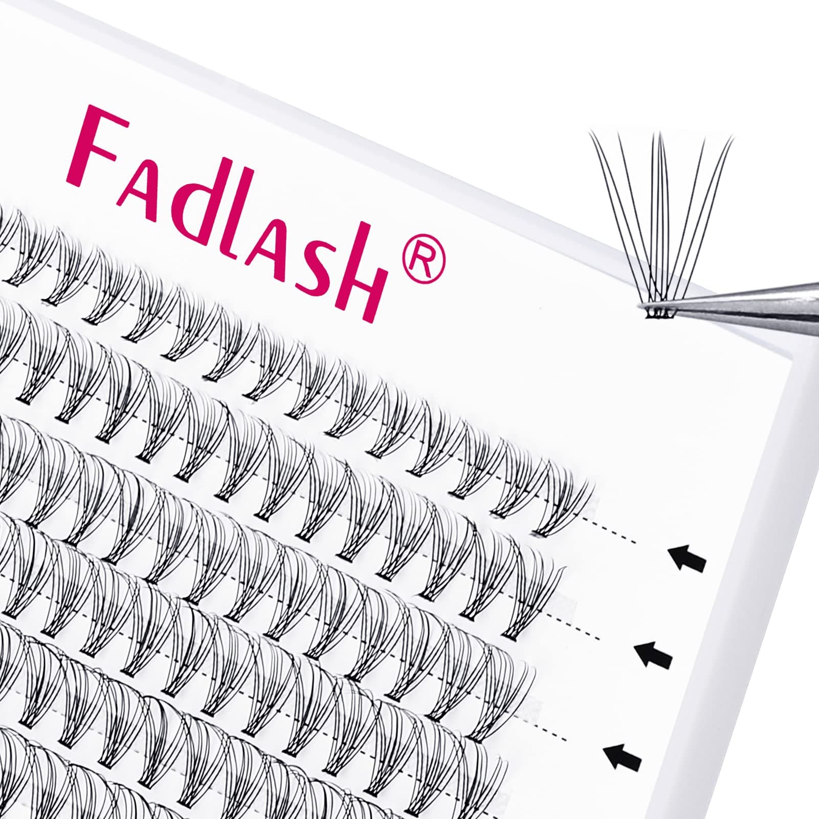 Individual Lashes Fadlash Cluster Eyelashes Extension 10 Root 0.07mm C Curl 12mm Single Length Eyelashes Individual Cluster Lashes Self-Application DIY Lashes Extensions