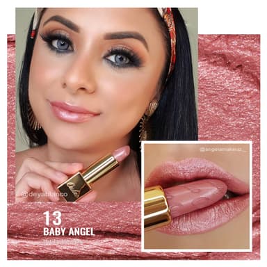 OULAC Metallic Shine Matte Lipstick Set, Nude Peach Lipstick Set Glitter Long Lasting Lipsticks, High Impact, Ultra Hydrating Lip Color, 4.3 g*3(13+26+GM06) view 3