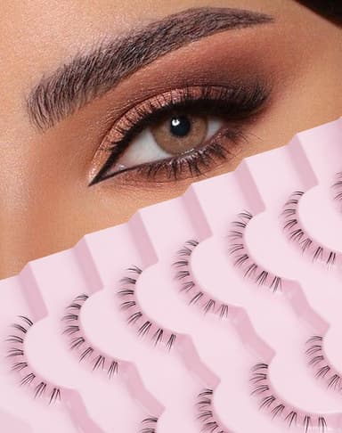 Onlyall Bottom Lashes Under Eyelashes False Natural Anime Lower Fake Eyelash Reusable 7 Pairs R9 view 1