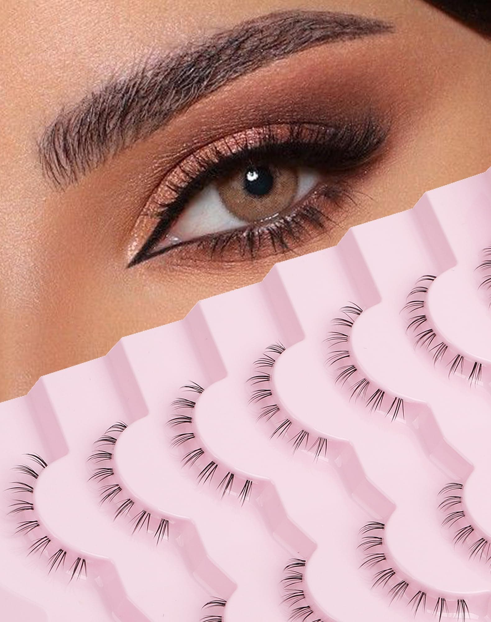 Onlyall Bottom Lashes Under Eyelashes False Natural Anime Lower Fake Eyelash Reusable 7 Pairs R9
