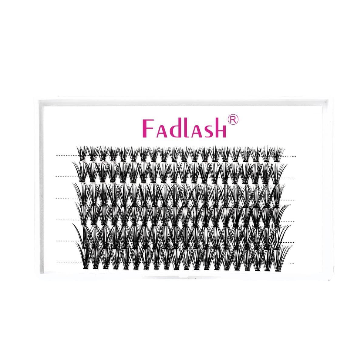 FADLASH Lash 0.07mm D Curl 14mm 30D Single Length Cluster Lashes DIY Eyelash Extensions