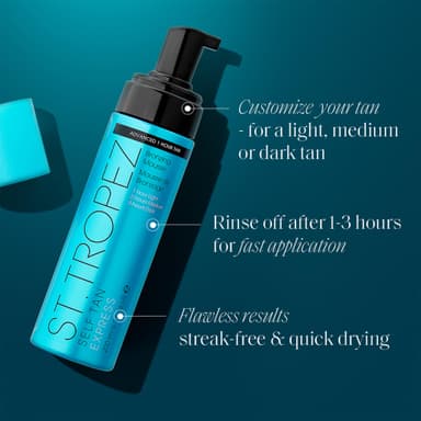 St.Tropez Self Tan Express Mousse, Fast Acting Fake Tan, Develops in 1-3 Hours, Streak-Free Finish, Vegan, Natural & Cruelty Free, 200 ml view 2