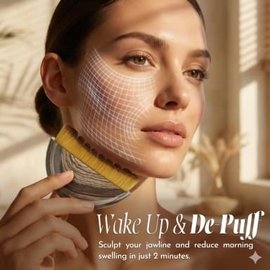 Lymphatic Drainage Face Brush – Contouring Dry Brush for Jawline & Cheeks, Ergonomic Design for Puffiness Relief, Facial Massage Tool for Daily Skin Refresh (1 Pack) view 2