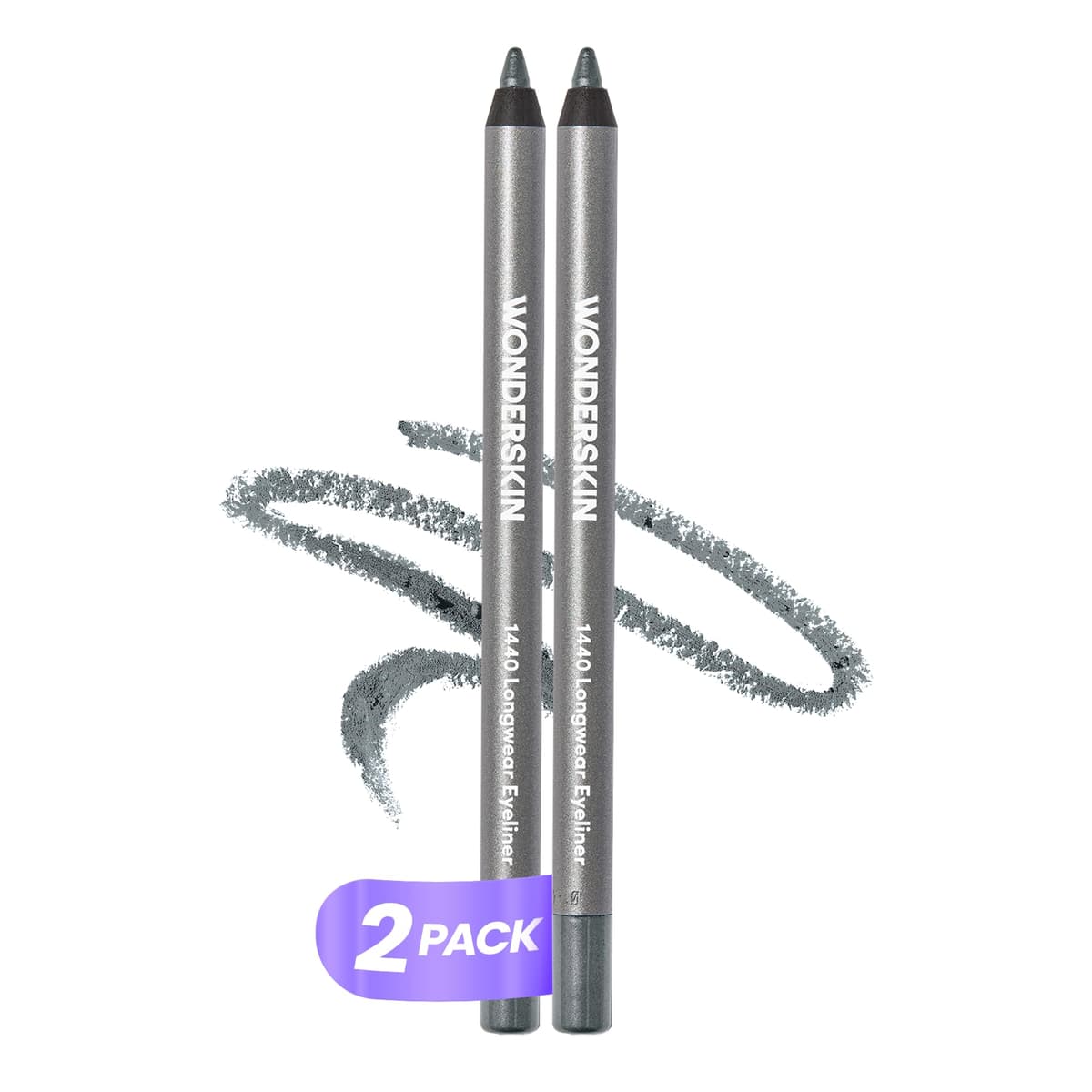 Wonderskin Eyeliner Pencil, 1440 Longwear Blue Glitter Eyeliner Pencil, 2 Pack - Waterproof, Sharpenable & Smudge Proof
