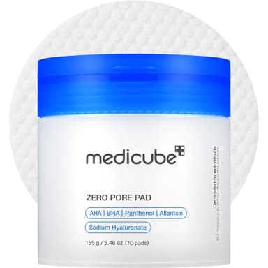 medicube Zero Pore Pads 2.0, Dual-Textured Facial Toner Pads for Exfoliation and Pore Care with 4.5% AHA Lactic Acid & 0.45% BHA Salicylic Acid, Ideal for All Skin Types, Korean Skin Care (70 units) view 1