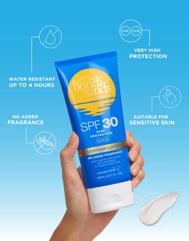 Bondi Sands Fragrance Free Sunscreen Lotion SPF 30 | Non-Greasy Broad-Spectrum Formula Moisturises, Soothes, and Protects Skin, Water Resistant Up To 4 Hours + Cruelty Free | 150 mL/5.07 Oz view 2