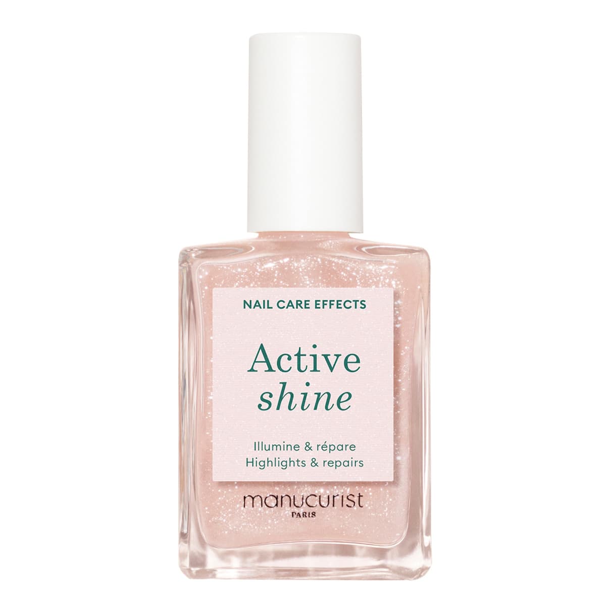 Manucurist Active Shine Nude Bio-Sourced Illuminating Repairing Nail Polish: Beetroot Extract, AHA, Nourishing & Fortifying Nail Polish – Beige – Vegan & Made in France