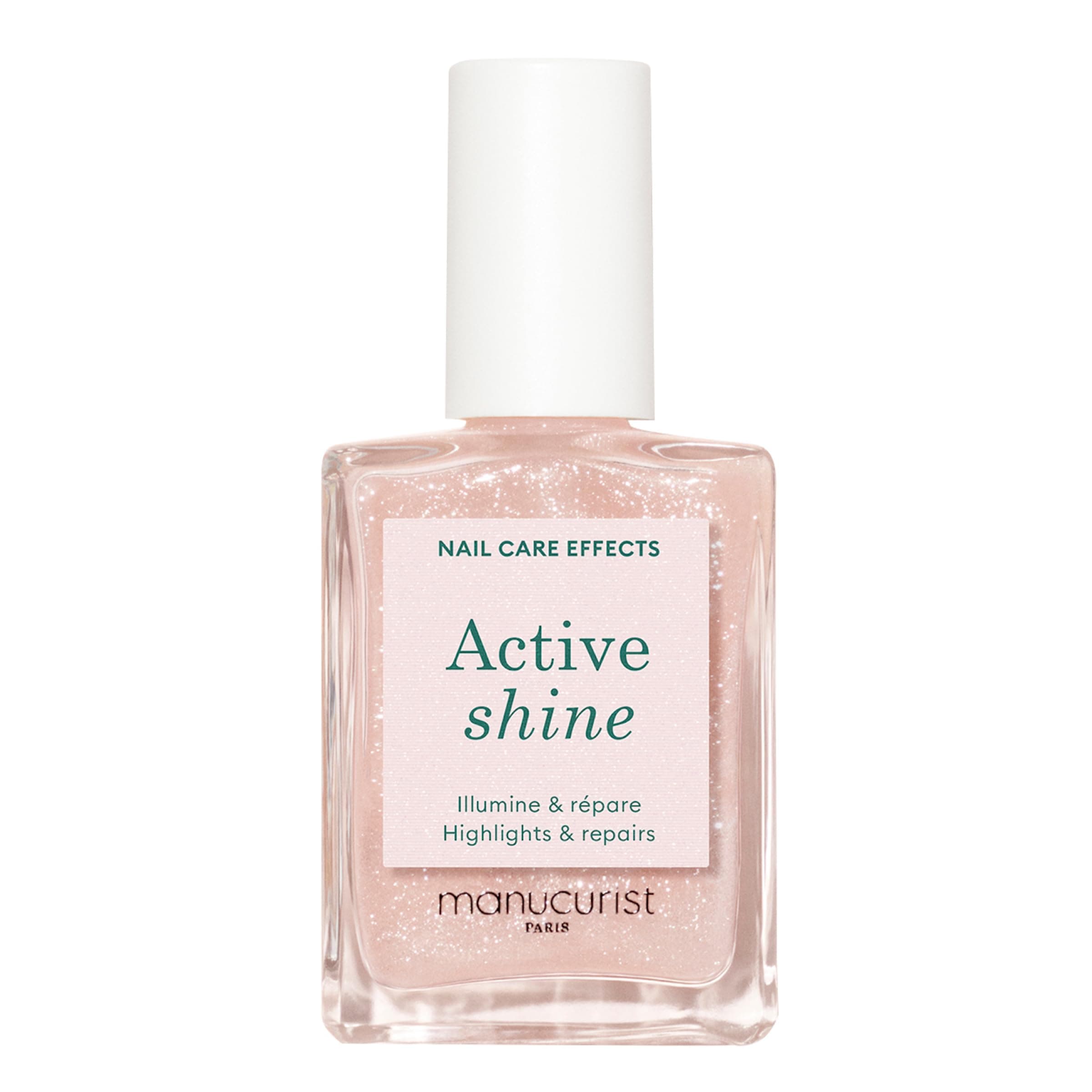 Manucurist Active Shine Nude Bio-Sourced Illuminating Repairing Nail Polish: Beetroot Extract, AHA, Nourishing & Fortifying Nail Polish – Beige – Vegan & Made in France