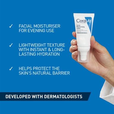 CeraVe PM Facial Moisturising Lotion Duo With 3 Essential Ceramides and Niacinamide, Face Moisturiser for Normal to Dry Skin, For all Skin Types, Fragrance Free & Non-Comedogenic, 2x52ml view 2