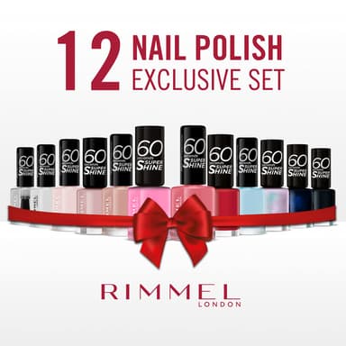 RIMMEL LONDON - 60 Seconds Super Shine Nail Polish Set - Super Glossy, Ultra Shiny Finish - Precise One Stroke Application - Up To 10 Days Wear - High Impact Colour - 12 Assorted Shades view 4