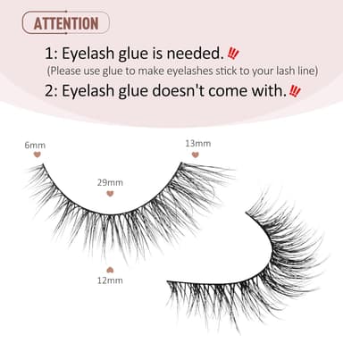 Onlyall Natural Lashes Wispy Eyelashes Natural Look False Eye Lashes Flared Eyelash Fake Soft Fluffy Lash Strip 7 Pairs D1 view 2