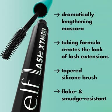 e.l.f. Lash XTNDR Mascara, Long-Lasting & Buildable For The Look Of Lash Extensions, Clump & Flake Free, Vegan & Cruelty-Free, Pitch Black view 3