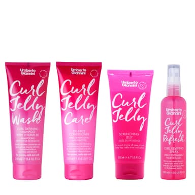 Umberto Giannini Curl Jelly Hair Kit - Includes 4 Products to Wash + Style your Curls - Cult Favorite Curl Jelly - Shampoo, Conditioner, Curl Cream - For Curls, Waves & Coils view 1