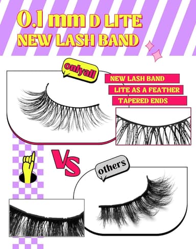 Onlyall Fluffy Natural Lashes Wispy Natural Look False Eye Lash Flared Eyelash False Soft Fluffy Fake Lashes 7 Pairs DK53 view 3