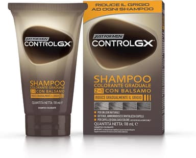 Just For Men Control GX 2-in-1 Shampoo and Conditioner, Gradually and Permanently Reduces Grey Hair with Each Wash, New Improved Formula - All Shades, 118 ml view 1