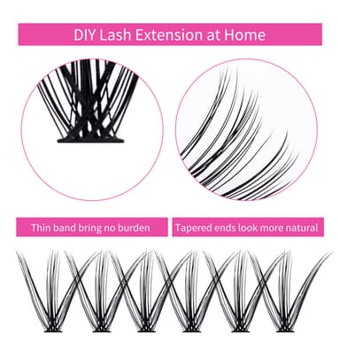 Individual Cluster Lashes Extensions 30D 40D 0.07 D Curl 10mm Extensions 200Pcs Individual Cluster Lashes DIY Eyelash Extensions at Home view 2