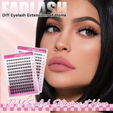 Individual Cluster Lashes Extensions 132PCS 40D 0.07 D Curl 8-16mm Mixed Trays Individual Eyelashes DIY Multiple Shapes Eyelash Extensions Customize Your Look at Home for Beginners… view 2