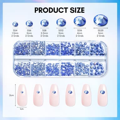 Makartt Rhinestones, Crystal Nail Gems, Flat Back Gems Crystal Nail Rhinestones for Nail, Nail Diamonds Stone Nail Charms DIY Crafts Makeup Nail Accessories view 4