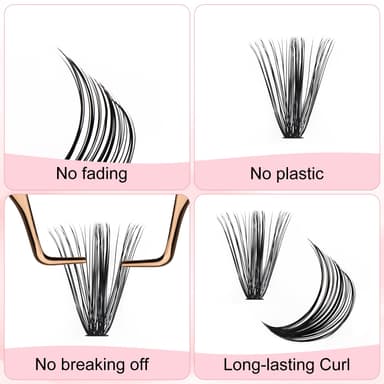 FADLASH 300pcs 0.07mm D Curl 10-18mm 20D+40D+50D Mixed Clusters Natural Look Fluffy Wispy Volume Lashes DIY Eyelash Extensions view 4