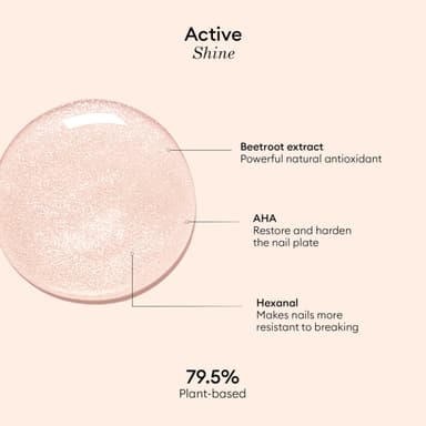 Manucurist Active Shine Nude Bio-Sourced Illuminating Repairing Nail Polish: Beetroot Extract, AHA, Nourishing & Fortifying Nail Polish – Beige – Vegan & Made in France view 3