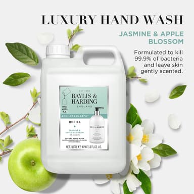 Baylis & Harding Jasmine & Apple Blossom Anti-Bacterial Hand Wash 2 litre Refill (Pack of 3 - Total 6 litres) - Vegan Friendly view 4
