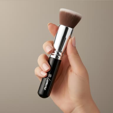 Foundation Brush Kabuki Flat Top - Perfect For Blending Liquid Make Up, Cream or Flawless Powder Cosmetics - Buffing, Stippling, Concealer - Premium Quality Synthetic Dense Bristles view 2