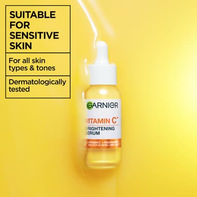 Garnier Vitamin C Serum for Face, Brightening Serum with 4% Vitamin C + Niacinamide + Salicylic Acid, Dark Spot Reducer & Evens Skin Tone, Suitable for Sensitive Skin, 30ml view 2