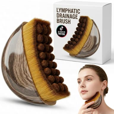 Lymphatic Drainage Face Brush – Contouring Dry Brush for Jawline & Cheeks, Ergonomic Design for Puffiness Relief, Facial Massage Tool for Daily Skin Refresh (1 Pack) view 1